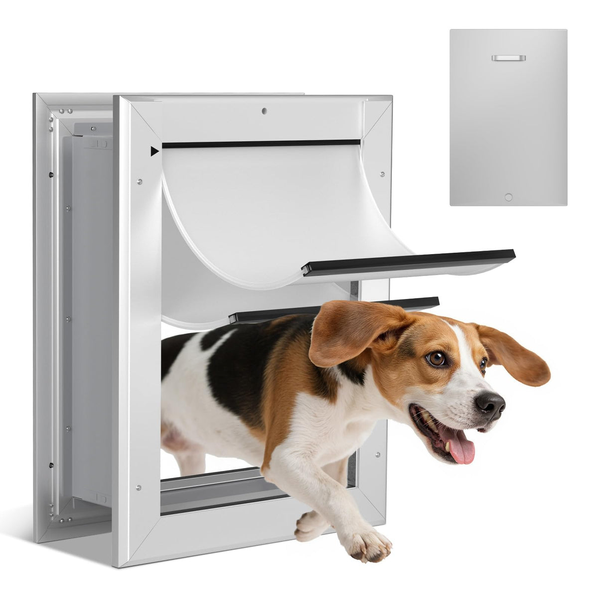 Ownpets Aluminum Dog Door for Medium Dogs, Lockable & Weatherproof