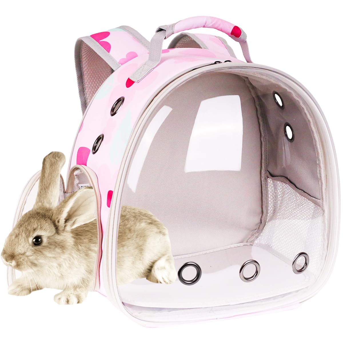 Portable Small Animal Backpack Travel Breathable Pet Carrier Bag Cages for Guinea Pig, Rabbit, Bearded Dragon, Squirrel, Tortoise, Bird, Lizard, Sugar Glider