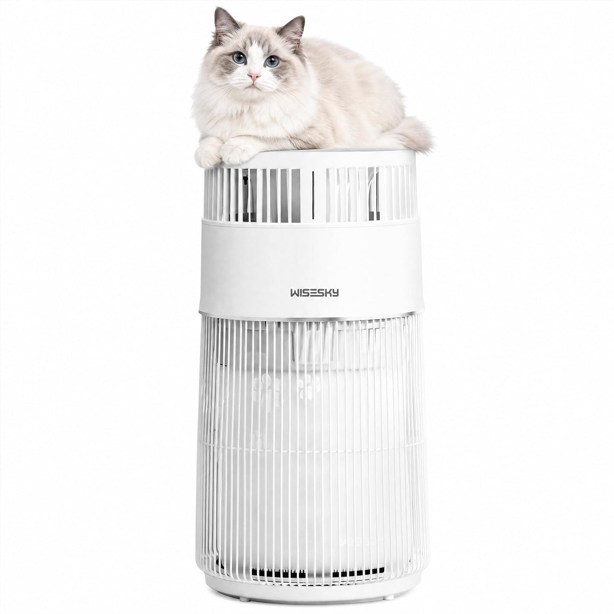 WISESKY Cat Air Purifier with Bite-Resistant Cord & Wide Grille and Tip-Over Protection | Air Purifier for Home with 360° Air Intake for Pet Hair | APP Control | Covers Up to 1644 Sq.Ft