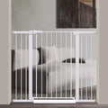 Fairy Baby 38" Extra Tall Baby Pet Gate for Stairs,70.9"-76.3" Extra Wide Long Dog Gate for the House, Metal Auto Close Pressure Mounted Safety Child Gate, Tension Baby Gate Barrier No Climb, White