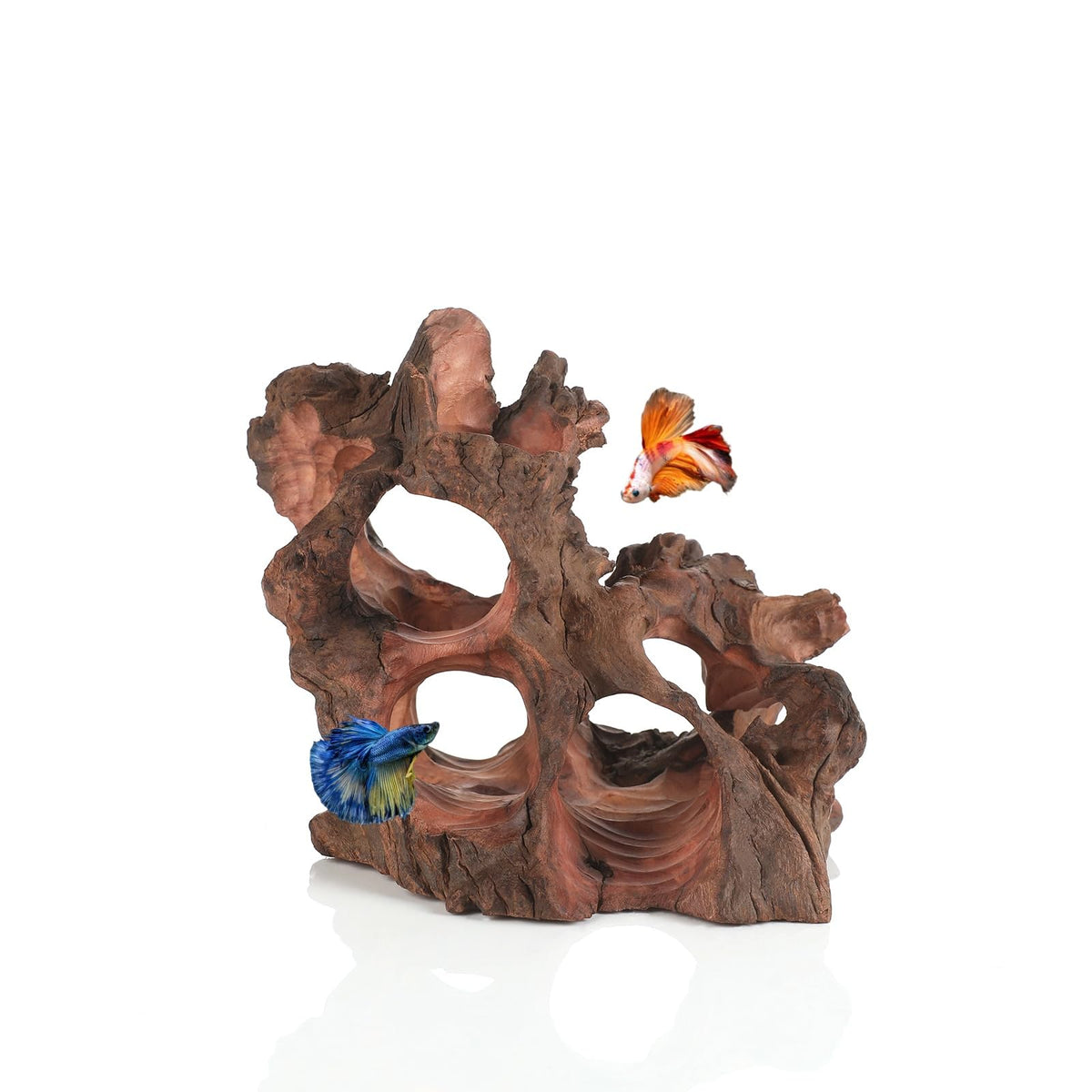 Natural Driftwood Aquarium Cave Betta Fish Hideout for Aquarium Fish Tank Decorations 10.2-11.8" -Reptile Hide-Snake Hide-Cave for Cichlids Habitat Shelter for Crayfis