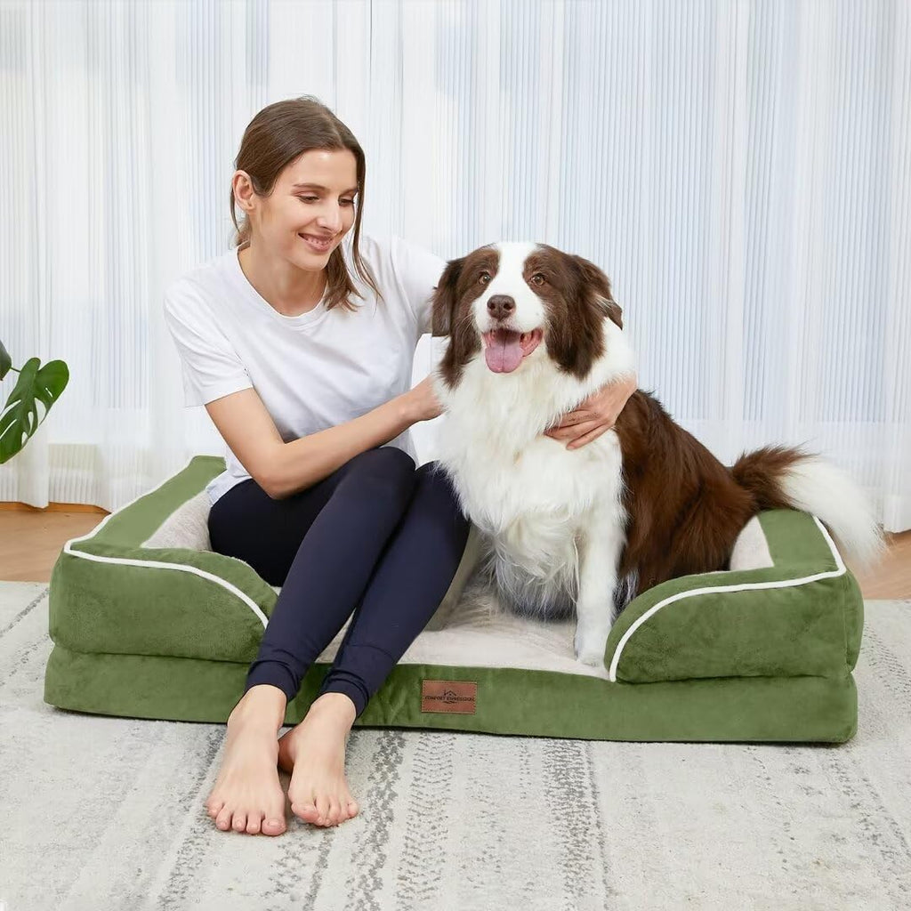 Comfort Expression Orthopedic Dog Bed for Extra Large Dogs with Bolster