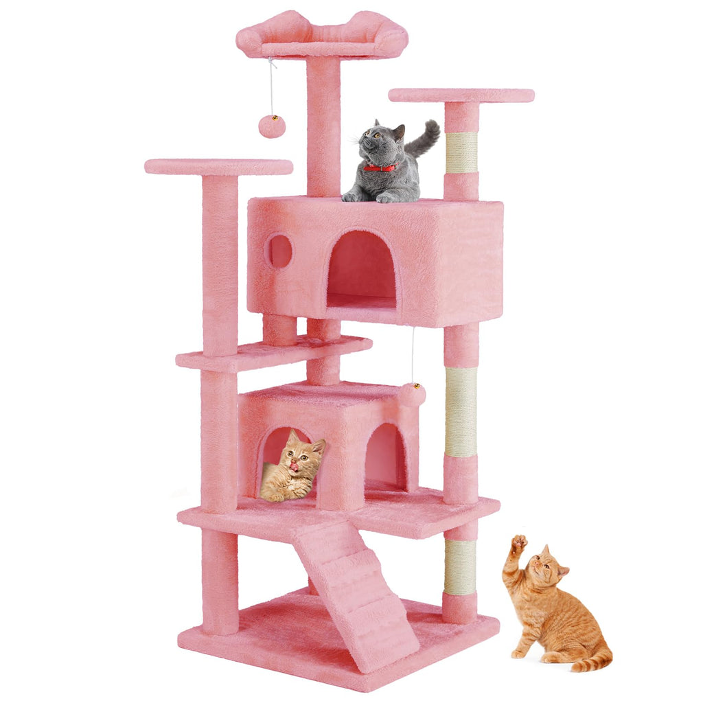 Sweetcrispy 54-inch Cat Tree Tower with Scratching Posts, Indoor Use
