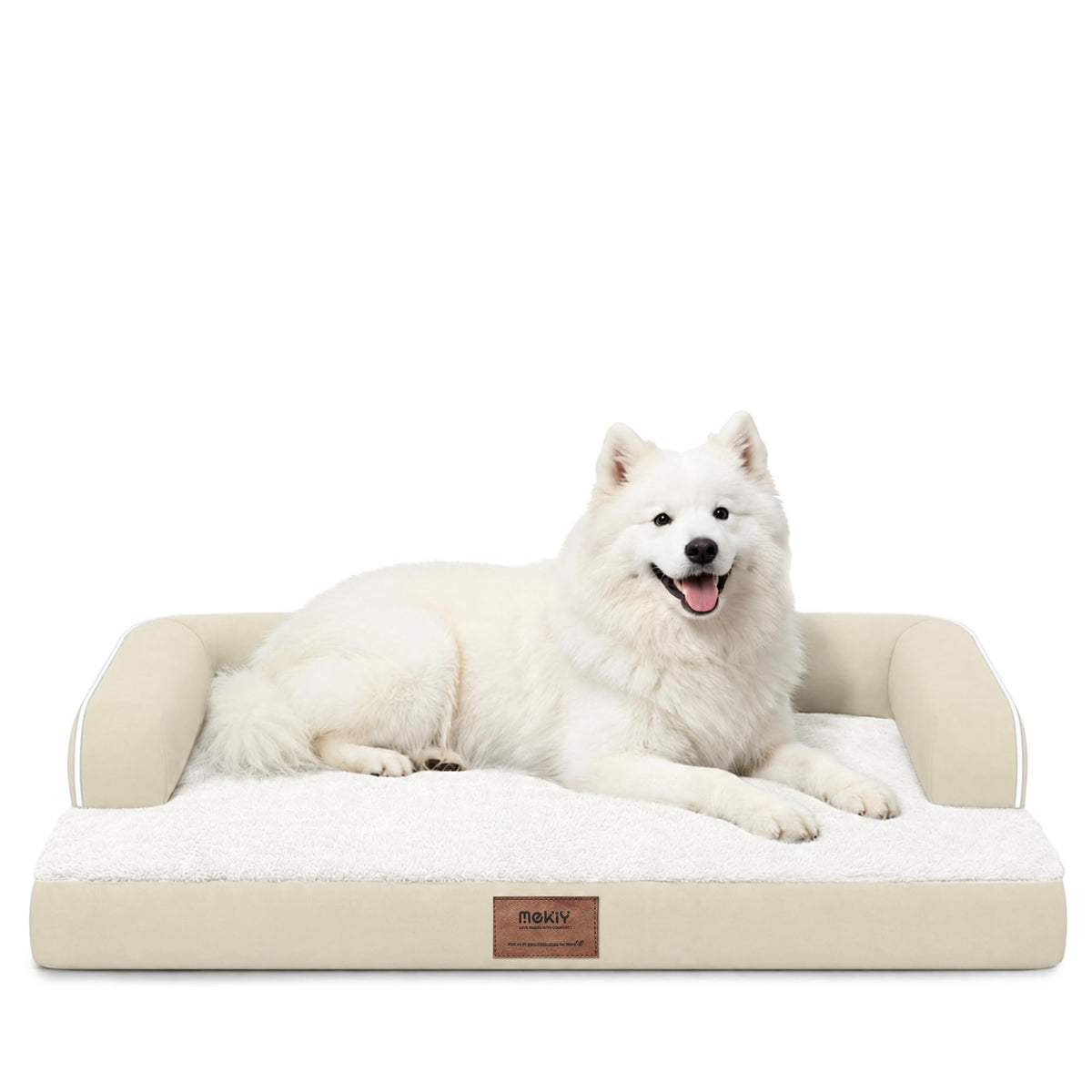 MEKIY Orthopedic Waterproof Dog Bed with Bolster for Extra Large Size Dogs