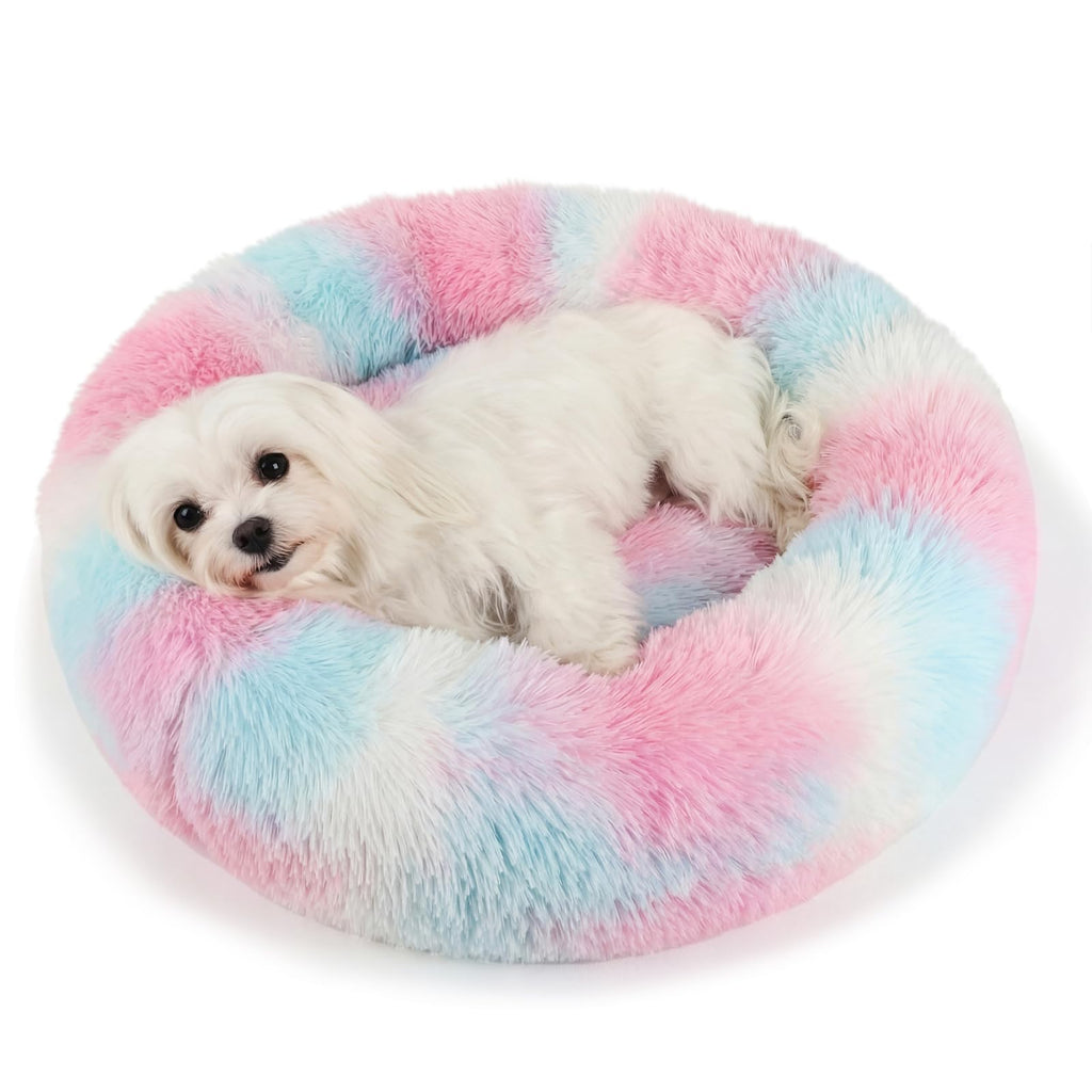 nononfish Cozy Donut Pet Bed,Soft Calming Dog Bed