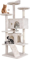 70in Cat Tree Cat Climbing Tower with Scratching Post, Cats House Perch Kitten Tree Condo Wood Playhouse, Pet Trees Tower for Indoor Cats, Pink