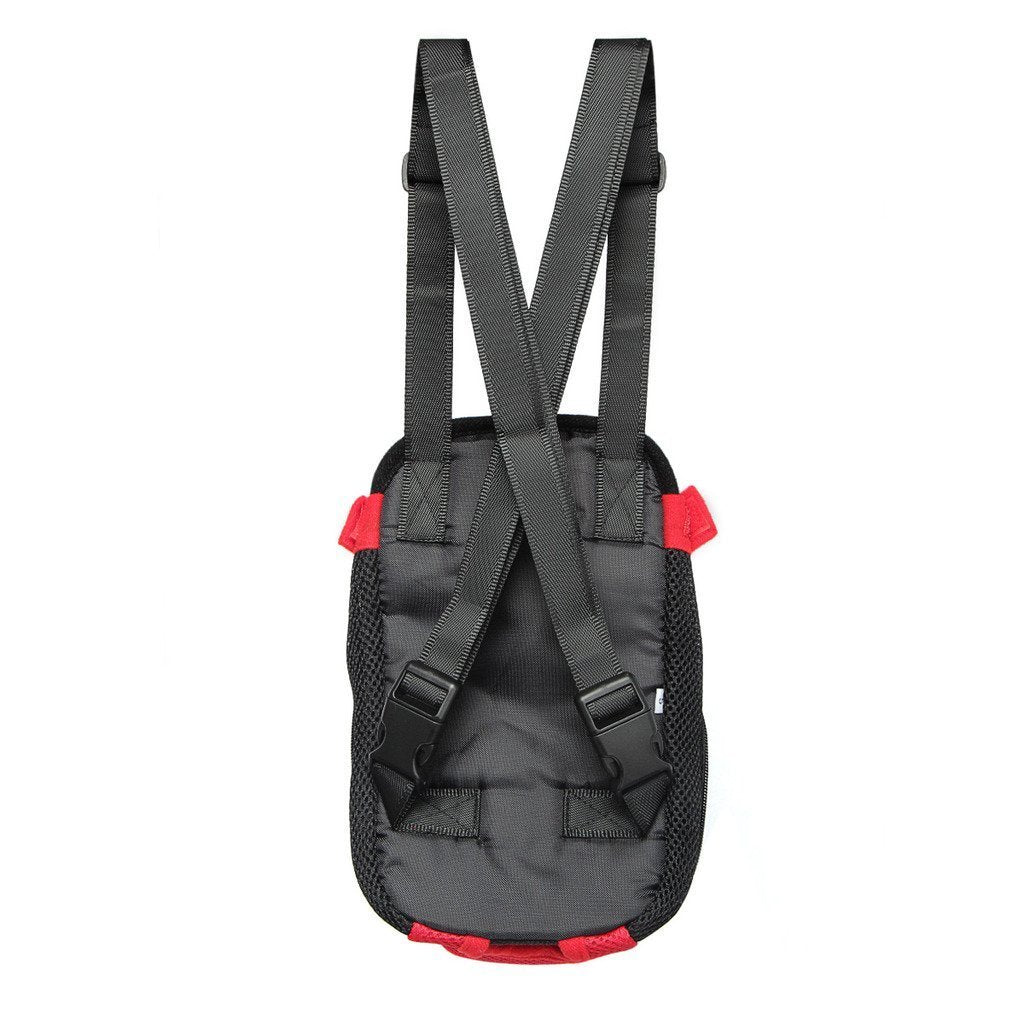 Pet Dog Puppy Cat Carrier Five Holes Backpack Double Shoulder Straps Mesh Front Chest Backpack Bag, M, Blue