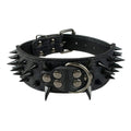 Serijoars Spiked Studded Dog Collar, PU Leather Dog Collar, Adjustable Pet Collars for Medium or Large Breed Pet (M, Pink)