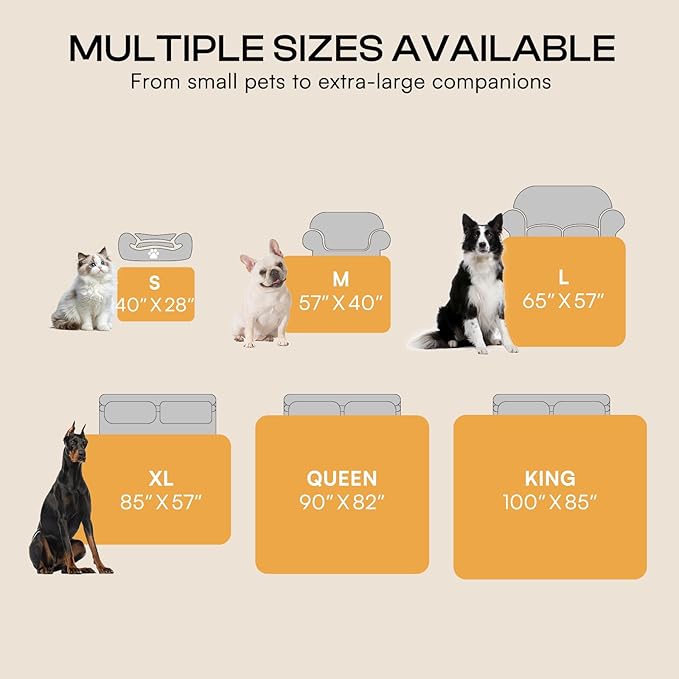 Luciphia Waterproof Pet Blankets for Couch Sofa Bed Cover Cat Liquid Pee Proof Washable Soft Fluffy Large Dog Blanket Reversible Furniture Protection Puppy Grey Paw Thicken Medium（57" x 40"）
