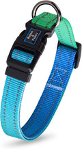 Roses&Poetry Small Dog Collar, Adjustable Personalized Durable Pet Collars for Small Medium Large Dogs (Bluegreen-S)