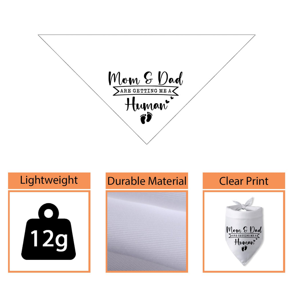 Mom & Dad are Getting Me a Human Dog Bandana Pregnancy Announcement for Parents Cool Gender Reveal Ideas Photo Props Pet Dog Scarf Accessories