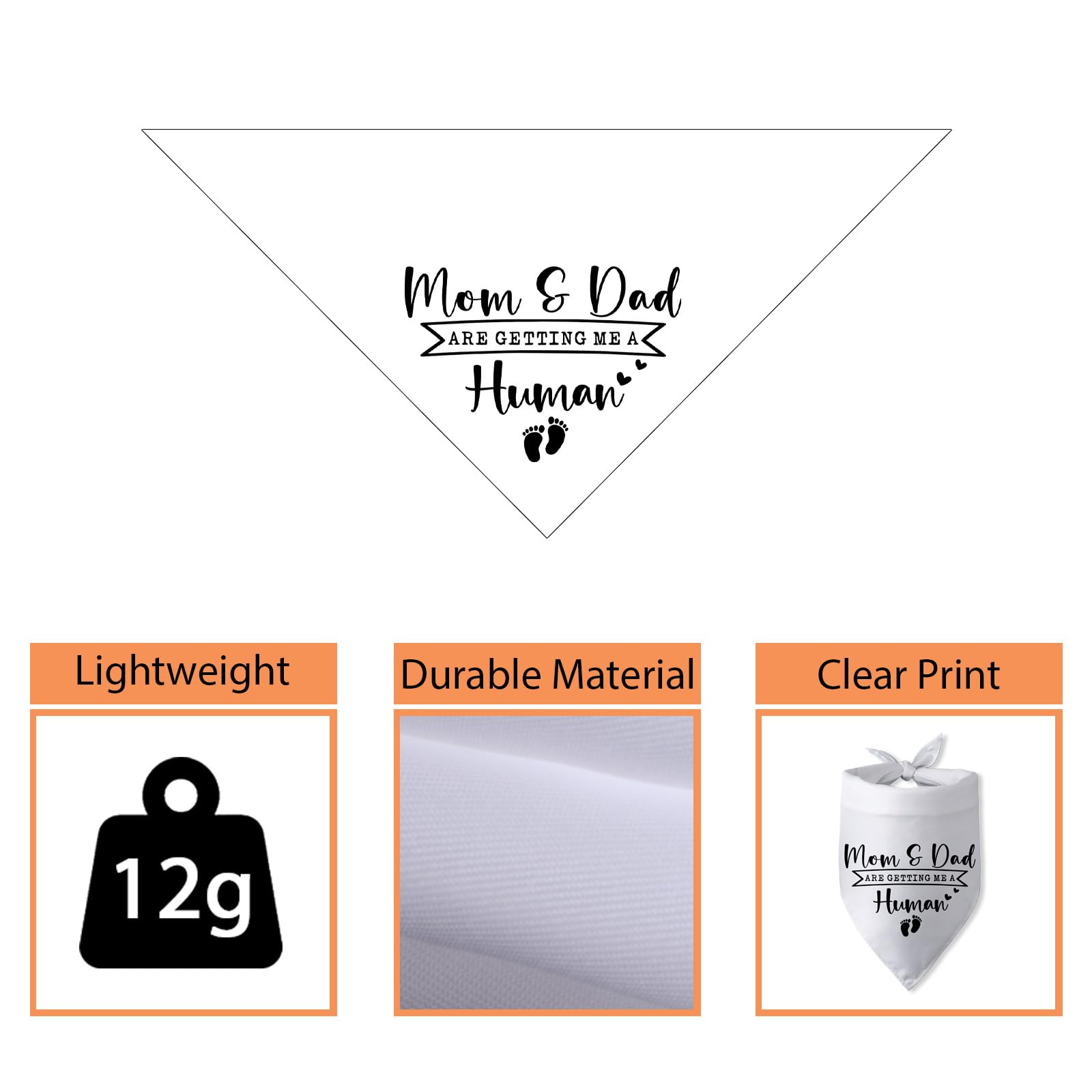 Mom & Dad are Getting Me a Human Dog Bandana Pregnancy Announcement for Parents Cool Gender Reveal Ideas Photo Props Pet Dog Scarf Accessories