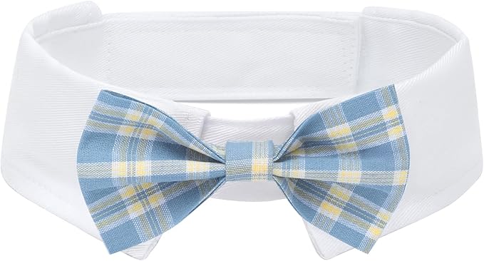 Segarty Dog Tuxedo and Bandanas Suit Formal Wedding Costume, Adjustable Pet Collar with Black Bow Tie, Detachable Dogs Shirt Bandanas Set for Extra Large Dog Prince Outfit Birthday Cosplay Attire