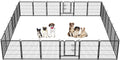 BestPet | Dog Playpen | 32 Inch, 24 Panels | Heavy Duty Metal Pet Exercise Pen | Indoor Outdoor Fence Panels | Rust-Resistant, Removable, Tool-Free Setup | Anti-Skid, Expandable Design