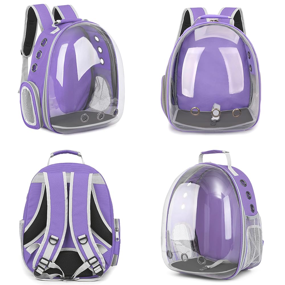 Pet Backpack Carrier,Bubble Backpack Cat Carrier,Pets and Small Dogs,Space Capsule Pet Carrier for Traveling, Walking, Hiking and Outdoor Activities (Purple)