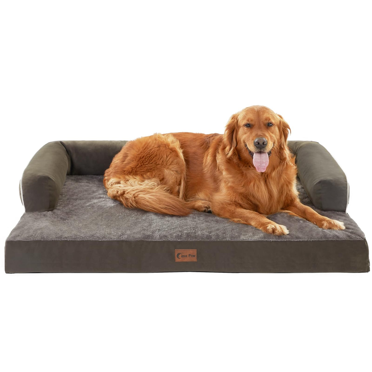 Casa Paw Orthopedic Washable Dog Bed for Extra Large Dogs, 45x35in, Grey