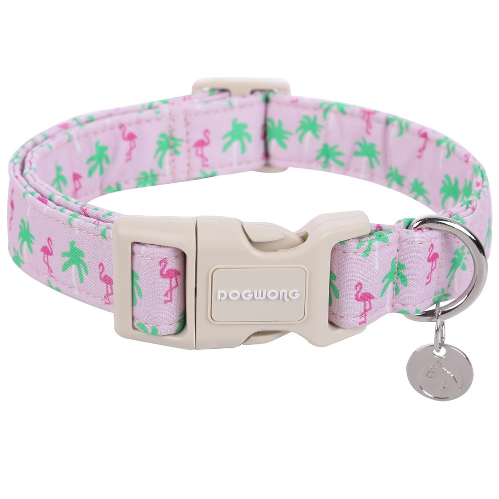 DOGWONG Cotton Dog Collar - Soft Natural Fabric, Spring/Summer Wedding Puppy Necklace for Small to Large Dogs