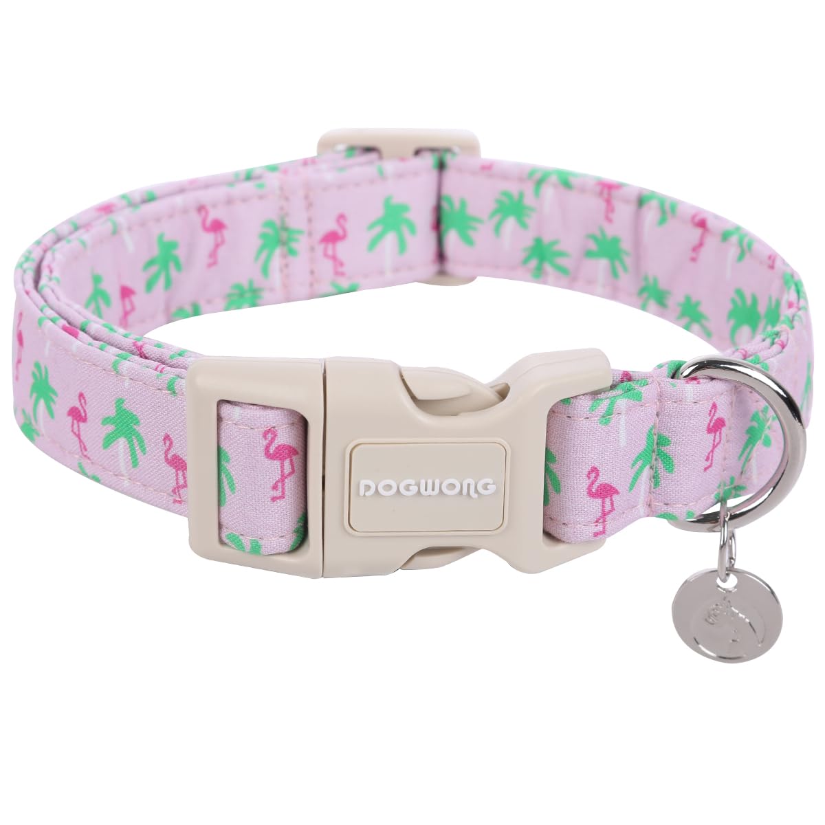 DOGWONG Cotton Dog Collar - Soft Natural Fabric, Spring/Summer Wedding Puppy Necklace for Small to Large Dogs