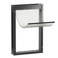 Hakuna Pets Deluxe Aluminum Pet, Cat and Dog Door with 2-Way Locking Panel for Screens, Doors and Walls up to 2.8" Thick, X-Large, Black