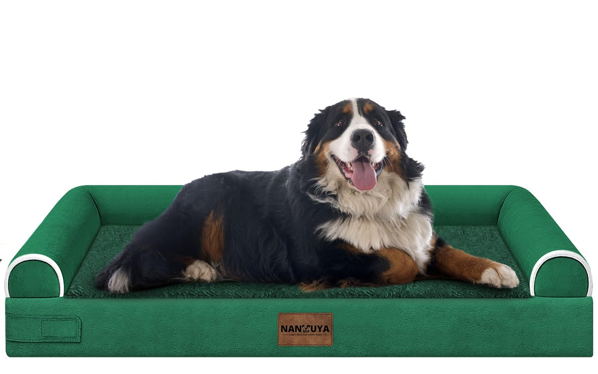 NANUYA Orthopedic Dog Bed for Jumbo Dogs, 48 x 33 Inch, Light Grey