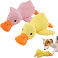 Dog Toys for Aggressive Chewers,2025 Upgraded Dog Chew Toys for Small Large Dogs,Indestructible Puppy Teething Toys,Plush Yellow Stuffed Duck Toy (Yellow+Pink, Large)