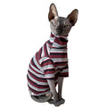 Vintage Stripes Sphynx Hairless Cats Turtleneck Shirt Cotton for Sphinx Cat