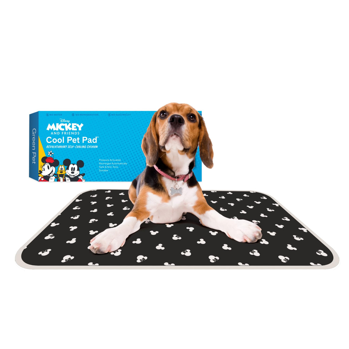 The Green Pet Shop Cool Pet Pad - Medium, Blue - Self-Cooling, Pressure Activated Mat for Dogs & Cats from 21-45 lbs - Non-Toxic Gel, No Water Needed