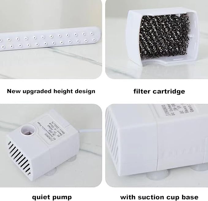 Parrot Bathtub, Automatic Circulating Water Bird Shower Pet Bird Bath for Cockatiel, Power Plug for Small Medium Birds Parakeets Cockatiel African Grey Lovebird (Dark Blue)