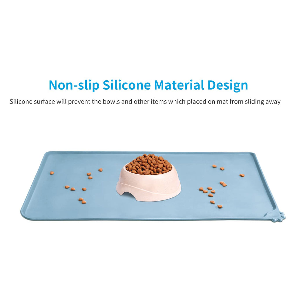 AUDWUD Waterproof Silicone Pet Feeding Mats,Anti-Slip Dog Food Bowl Pad