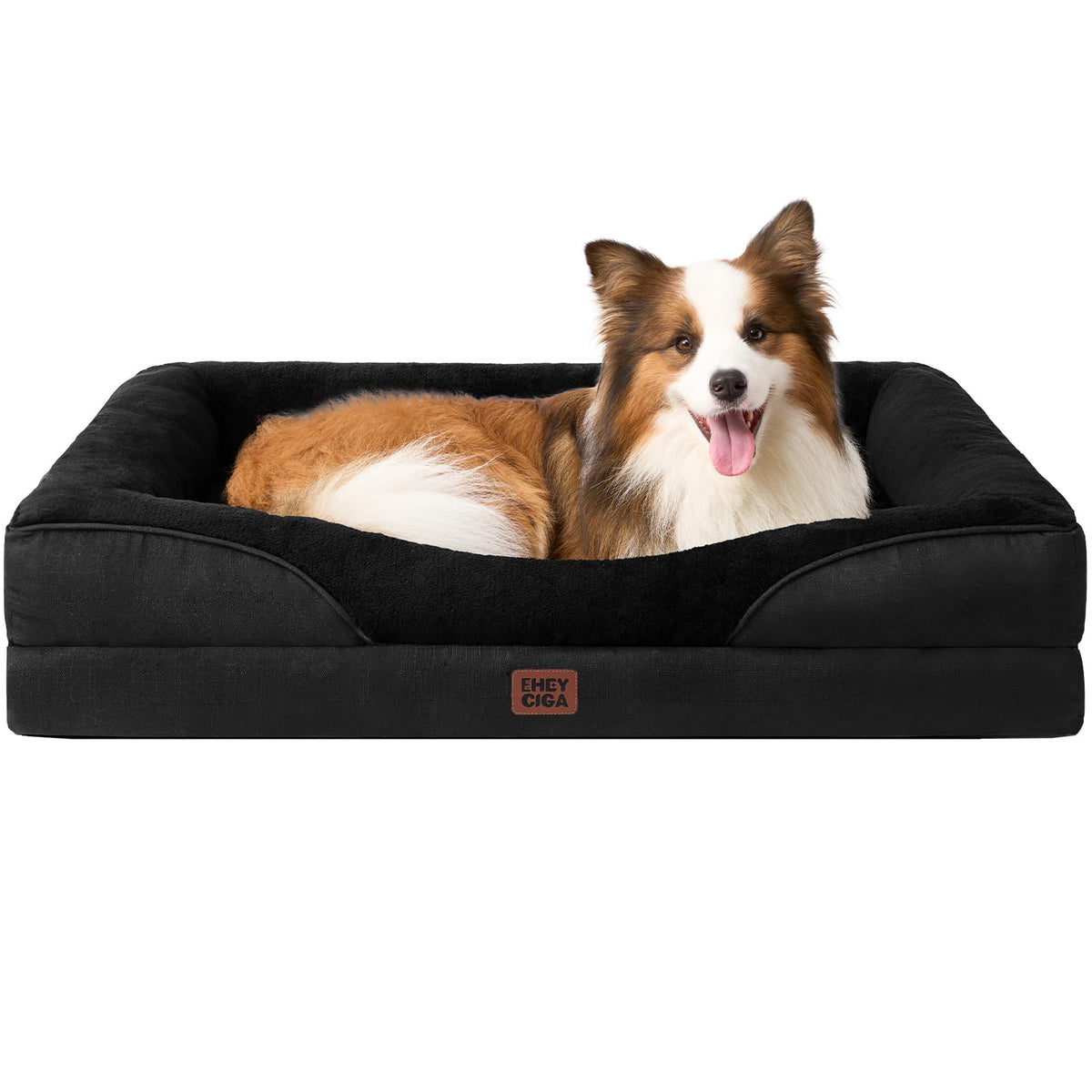 EHEYCIGA Orthopedic XL Dog Bed for Large Dog, Memory Foam Dog Couch, Beige