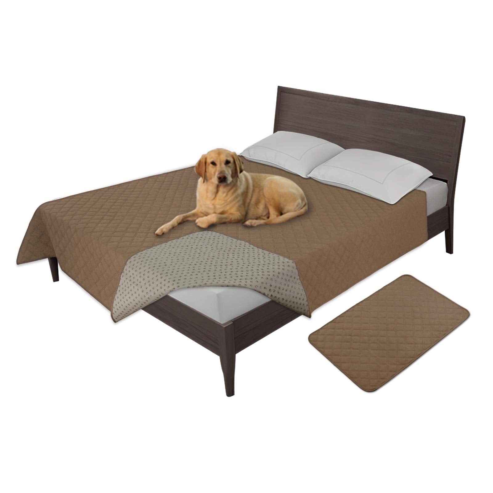 Easy-Going Waterproof Dog Bed Cover, Non-Slip Pet Blanket, 68x82in, Camel