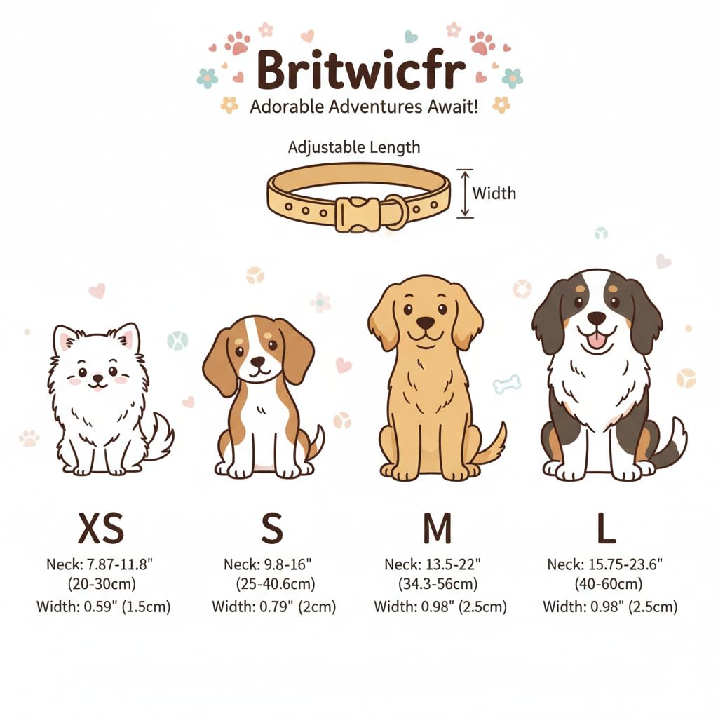 Britwicfr Dog Collar, Spring Summer Dog Collar with Yellow Lemon and Cute Charm, Pet Collar with Quick Release Buckle and Durable Fabric, Suitable for Small Dogs