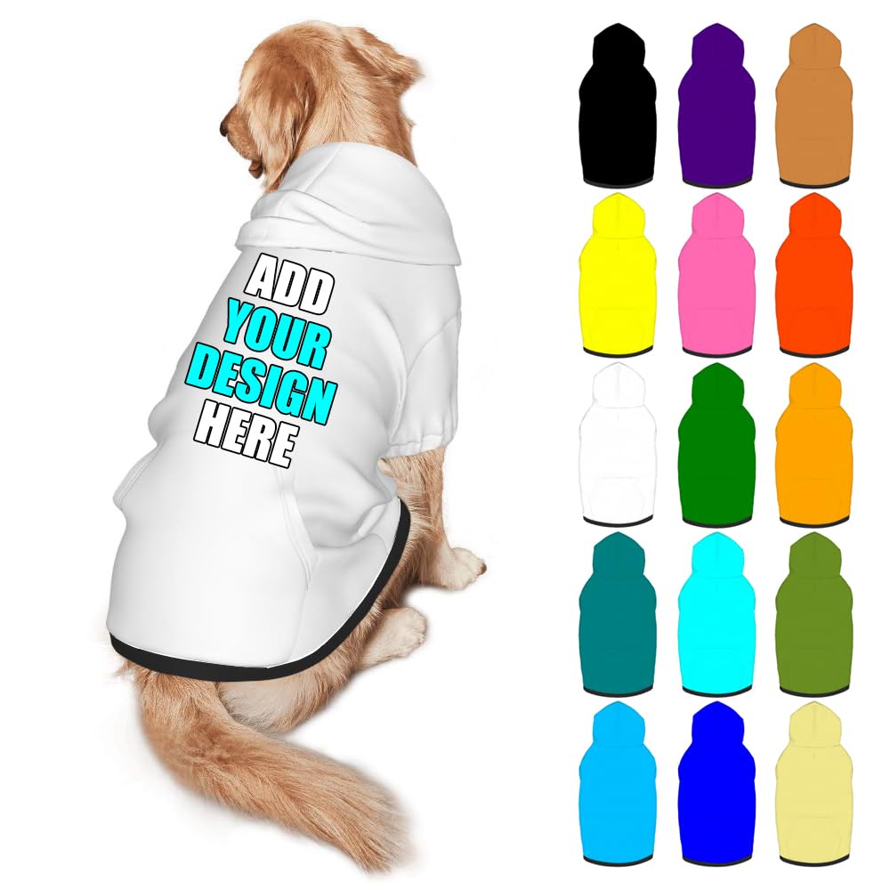 Mynvzrk Custom Dog Hoodie Personalized Photo Text Logo Name Dog Clothes, Soft & Warm for Puppy Sweatshirt Hooded for Small Medium Large Dogs Girl/Boy Cats/Kitten, Brown, S