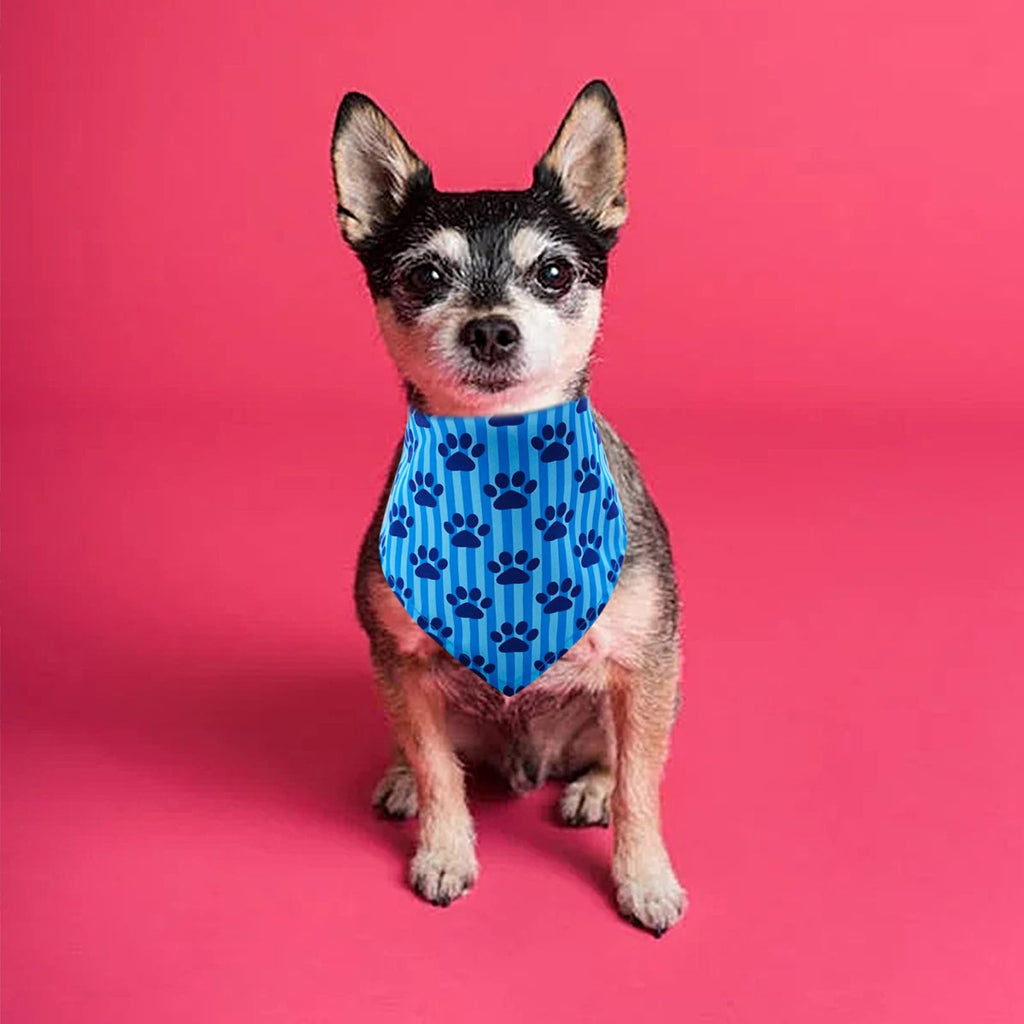Pai Sence Paw Print Dog Bandanas Bulk for Small Dogs Sewn Edge 18" 30Pcs S