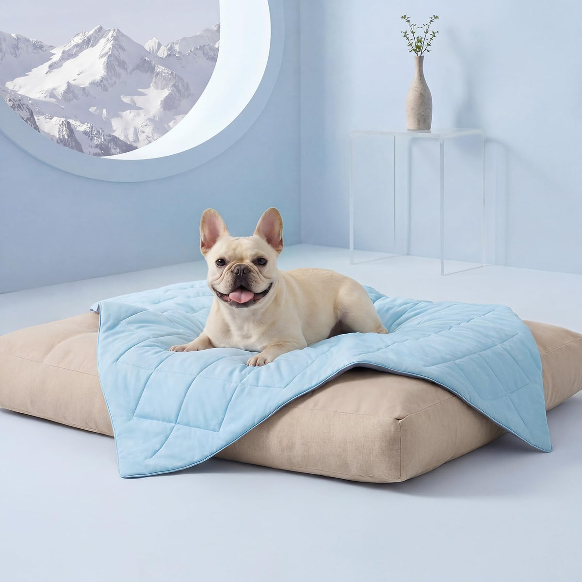 Luciphia Silky Cooling Dog Blanket Q-MAX>0.4 Throw Cat Mat Light Grey,29x40