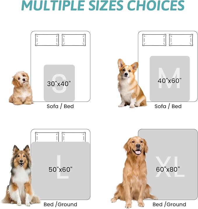 COZY KISS Waterproof Pet Blanket for Large Dog & Cat, 30x40 inch Cream