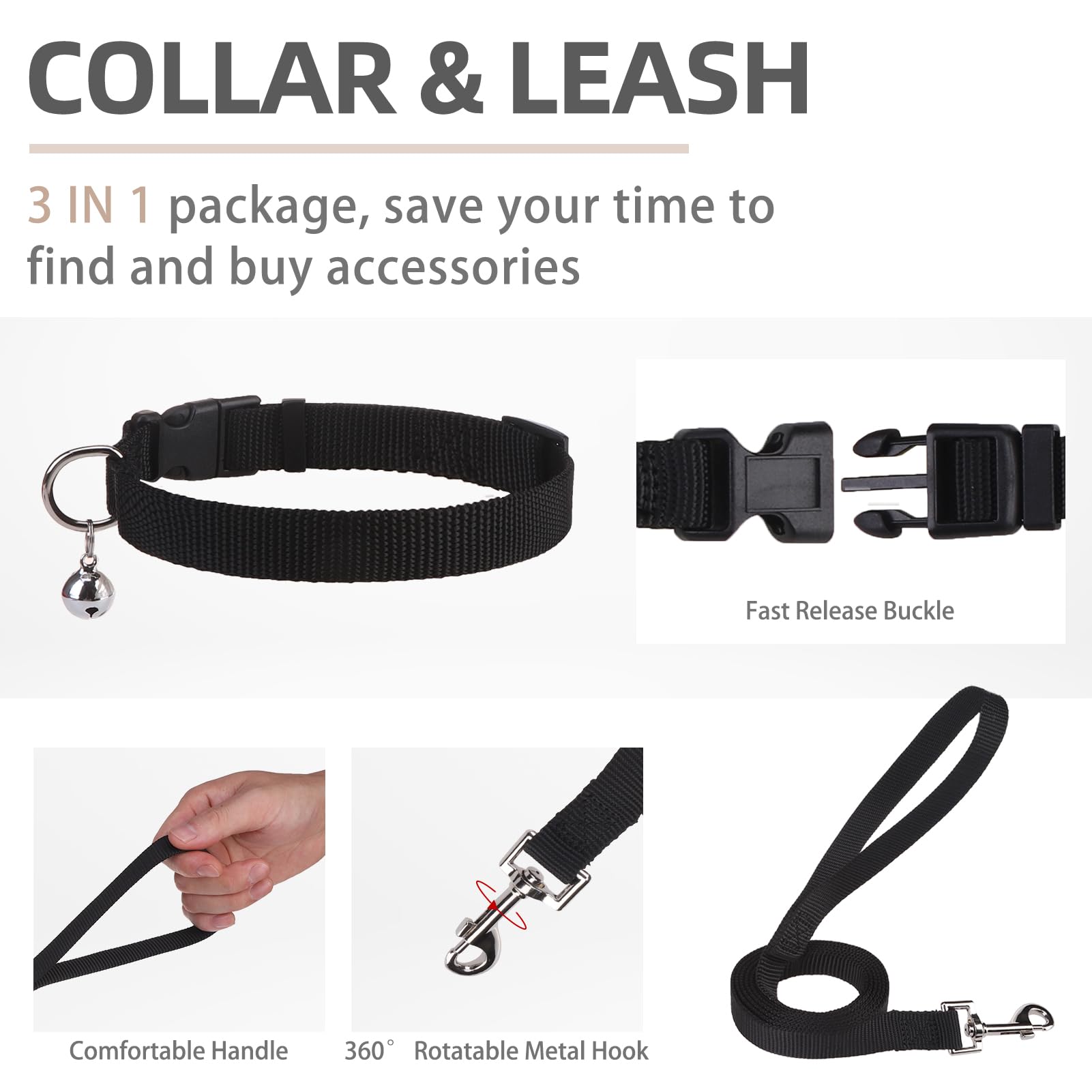 PUPTECK Adjustable Dog Harness Collar and Leash Set Step in No Pull Pet Harness for Small Medium Dogs Puppy and Cats Outdoor Walking Running, Soft Mesh Padded Reflective Vest Harnesses