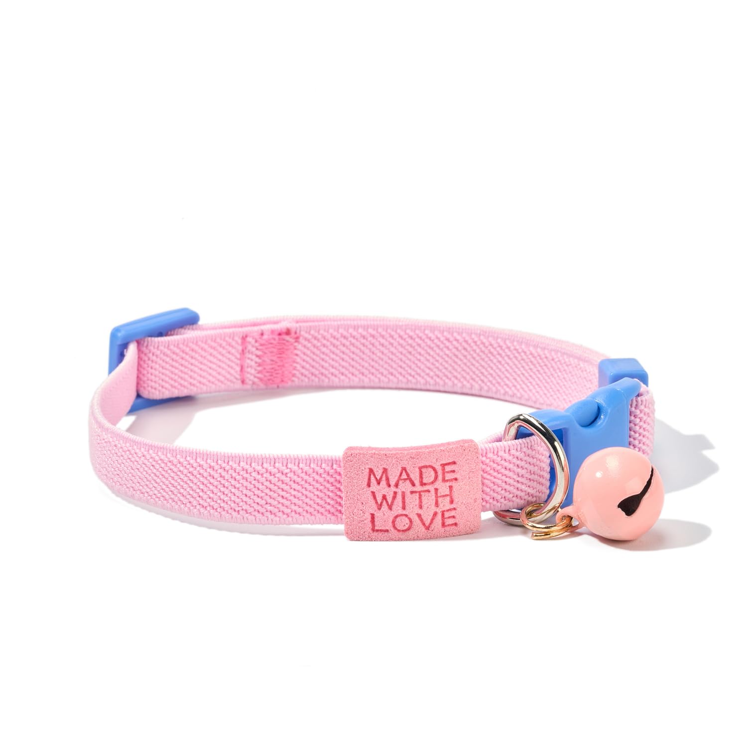 YUDOTE Elastic Cat Collar 2 Pack of Safety Quick Release Cat Collars with Bell Anti-Suffocation Kitten Puppy Collars(Pink+Lilac)