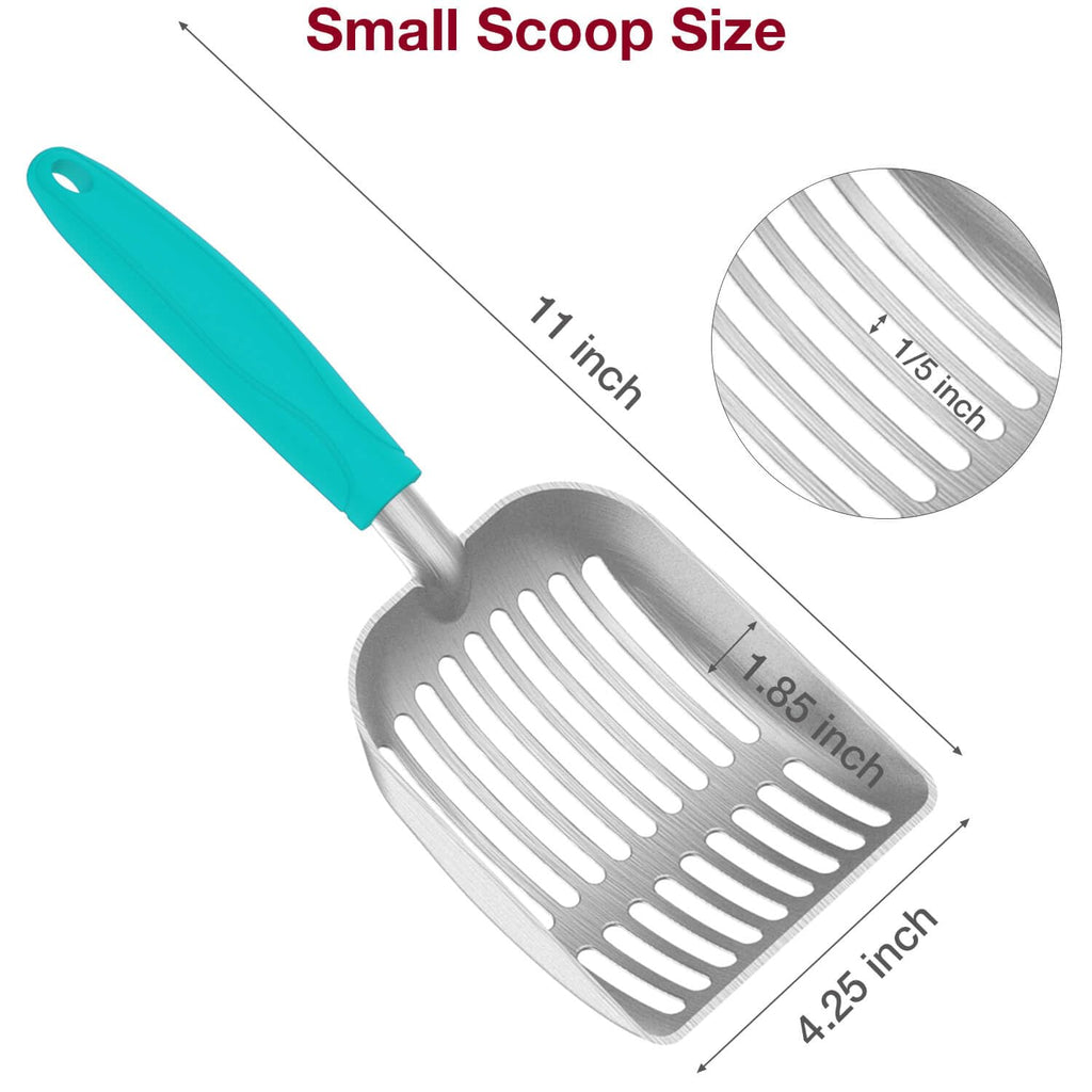 Frxat Cat Litter Scoop, Kitty Metal Scooper, Aluminum Alloy Sifter, Kitten Pooper Lifter, Deep Shovel, Long Handle, Poop Sifting, Durable, Heavy Duty, for Litter Box