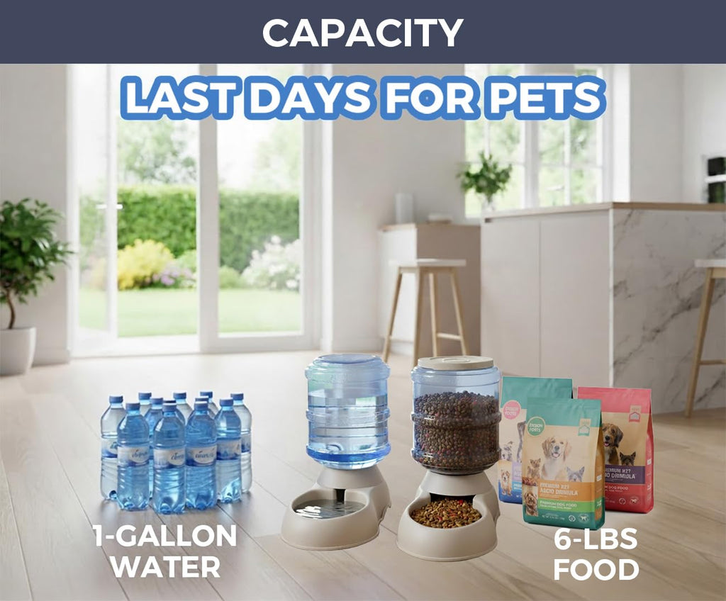 Ito Rocky Automatic Cat & Dog Feeder and Water Dispenser Set with Scoop