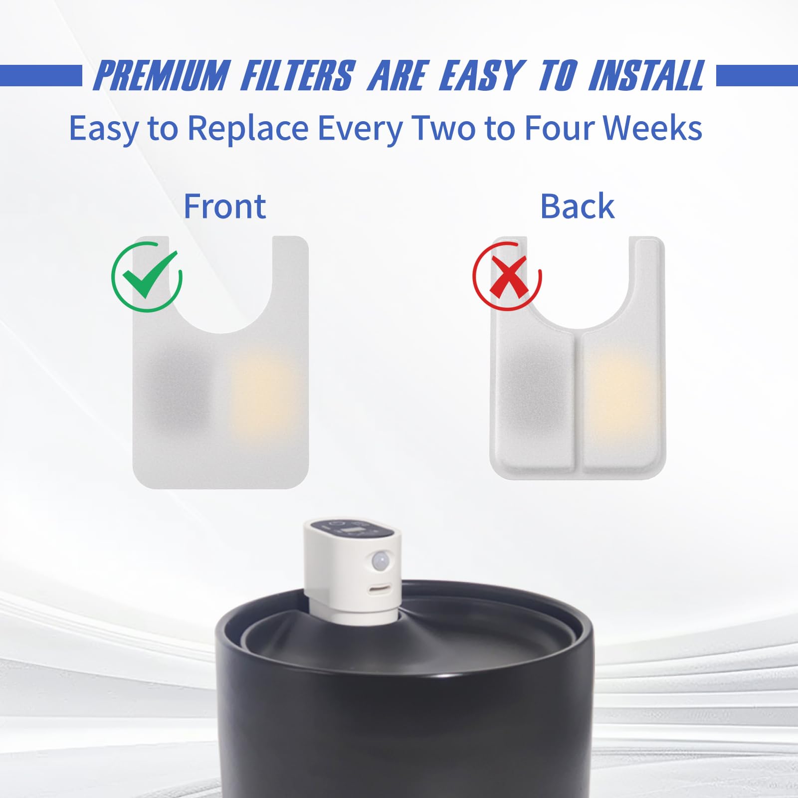Jzla pro Ceramic Cat Water Fountain Automatic Pet Water Dispenser Pet Drinking Fountain Filters(16 Filter cartridges + 8 sponges)