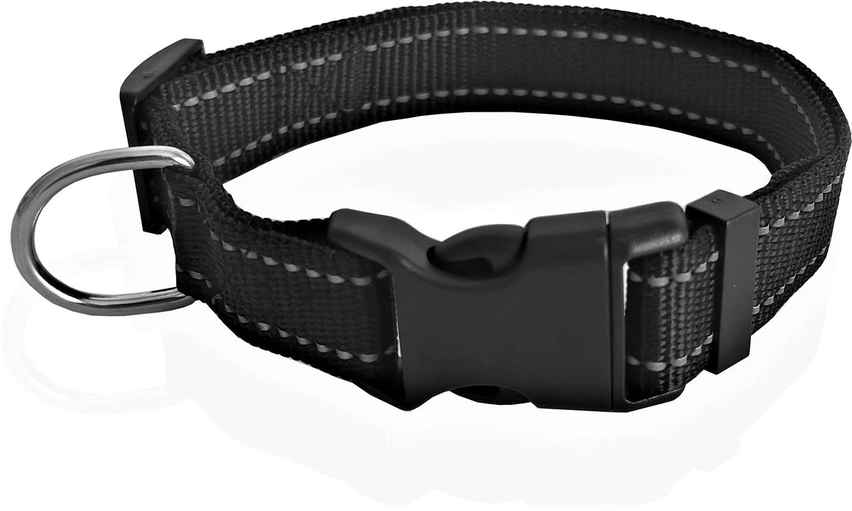 Adjustable Nylon Dog Collar, pet Collar 1 Inch 3/4 Inch 5/8 Inch Wide, for Large Medium Small Dogs (L(1" x 16-23"), Brown)