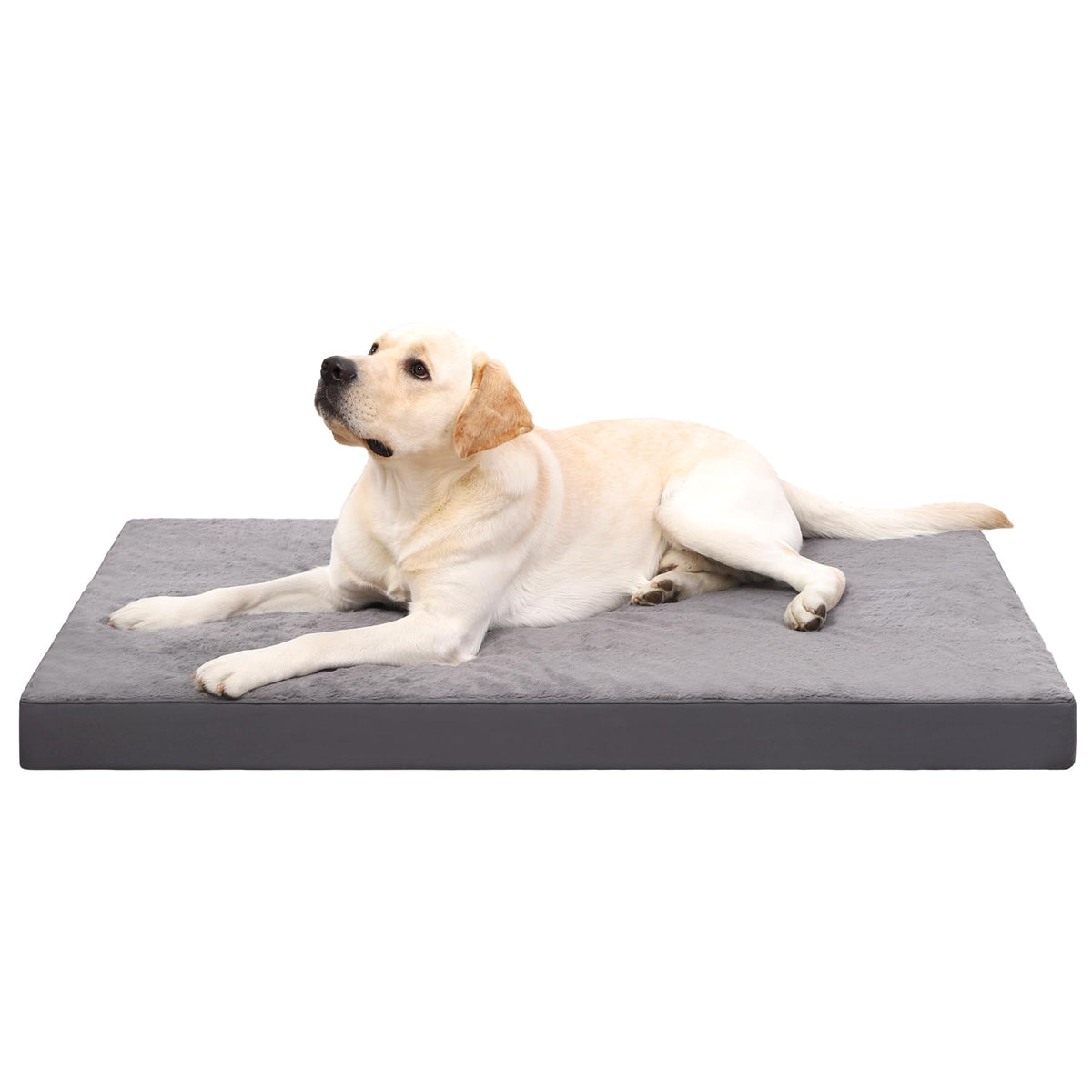 KSIIA Orthopedic Dog Bed for Large Dogs with Waterproof Lining, Khaki,35x22