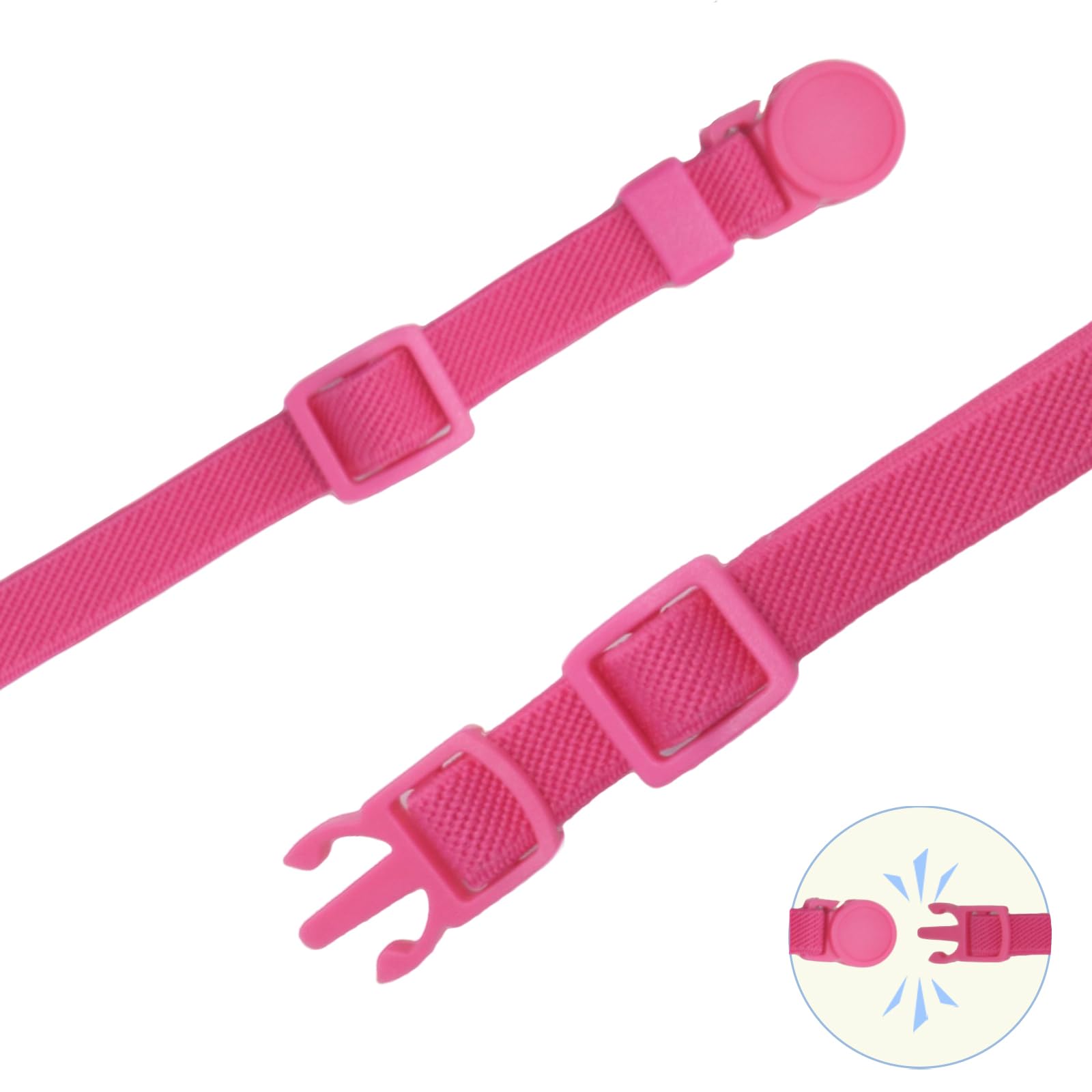 Breakaway Cat Collar with Bell, Safety Buckle Kitten Collar, Elastic Strech Quick Release, Adjustable Lightweight Collars for Girl Boy Cats, Pet Supplies, Accessories, Gifts Rose Red