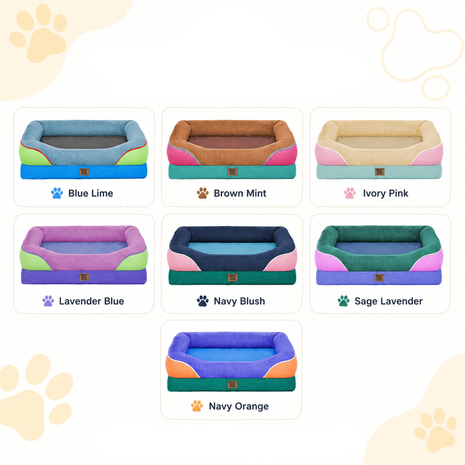 Chez Paw Orthopedic Waterproof Dog Bed for Medium and Large Dogs