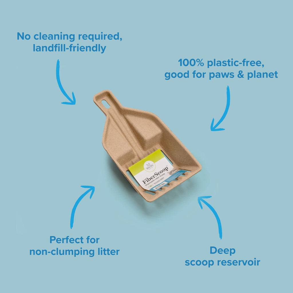 Kitty Sift FiberScoop Disposable Litter Scoop, Plastic-Free & Sustainable - Natural, One Size (Pack of 2)