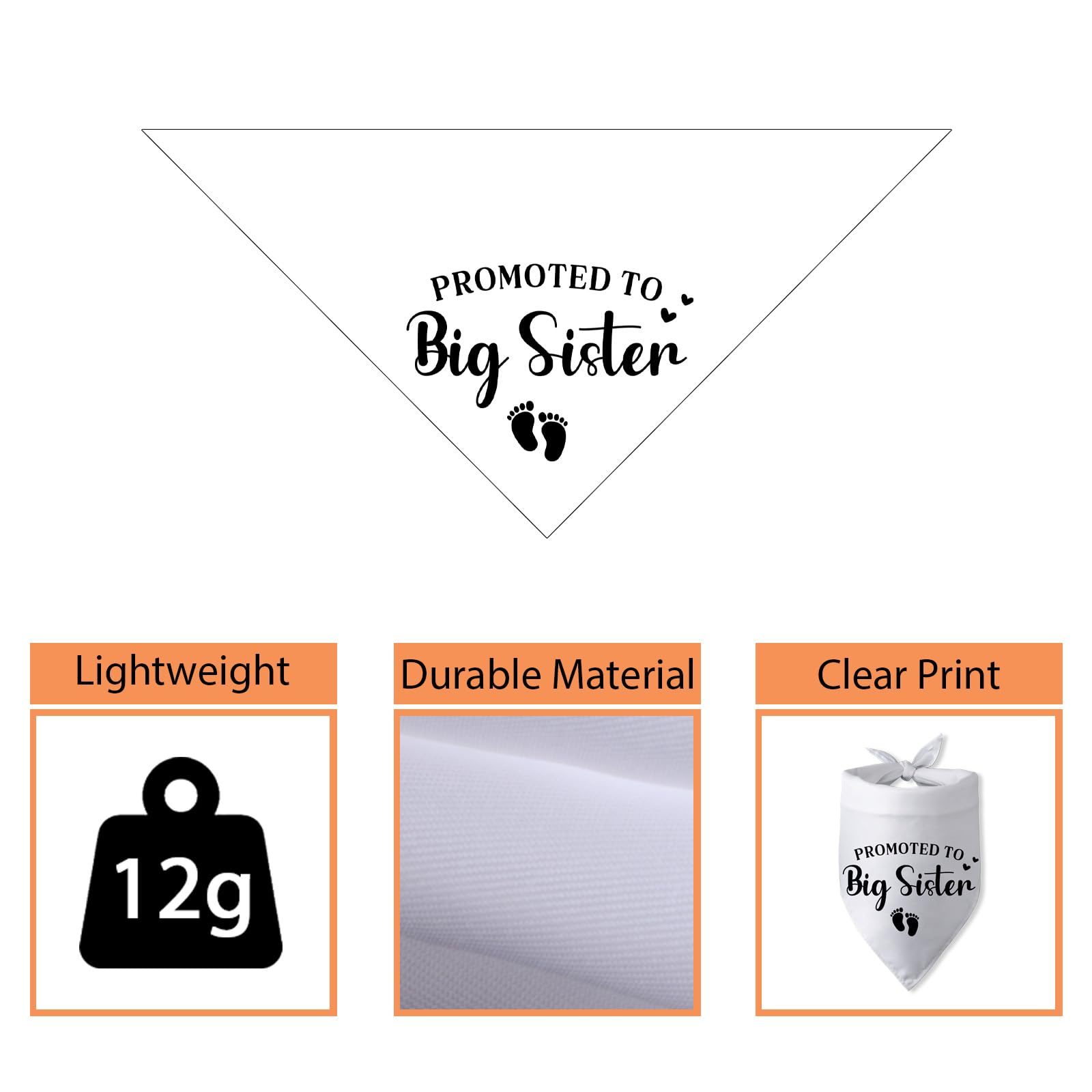 Promoted to Big Sister Pregnancy Announcement Dog Bandana Baby Gender Reveal Baby Announcement Photo Props Dog Scarf for Large Medium Small Dogs