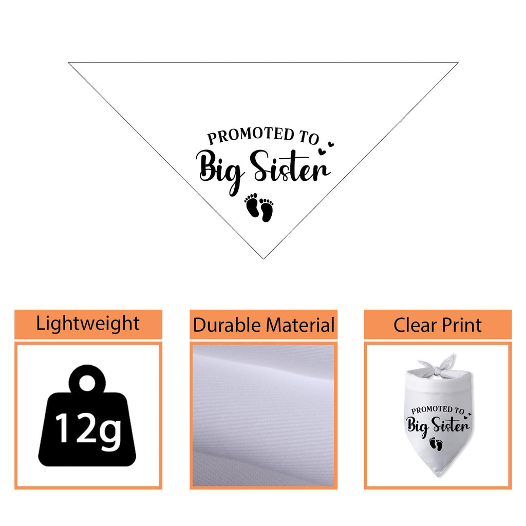 Promoted to Big Sister Pregnancy Announcement Dog Bandana Baby Gender Reveal Baby Announcement Photo Props Dog Scarf for Large Medium Small Dogs