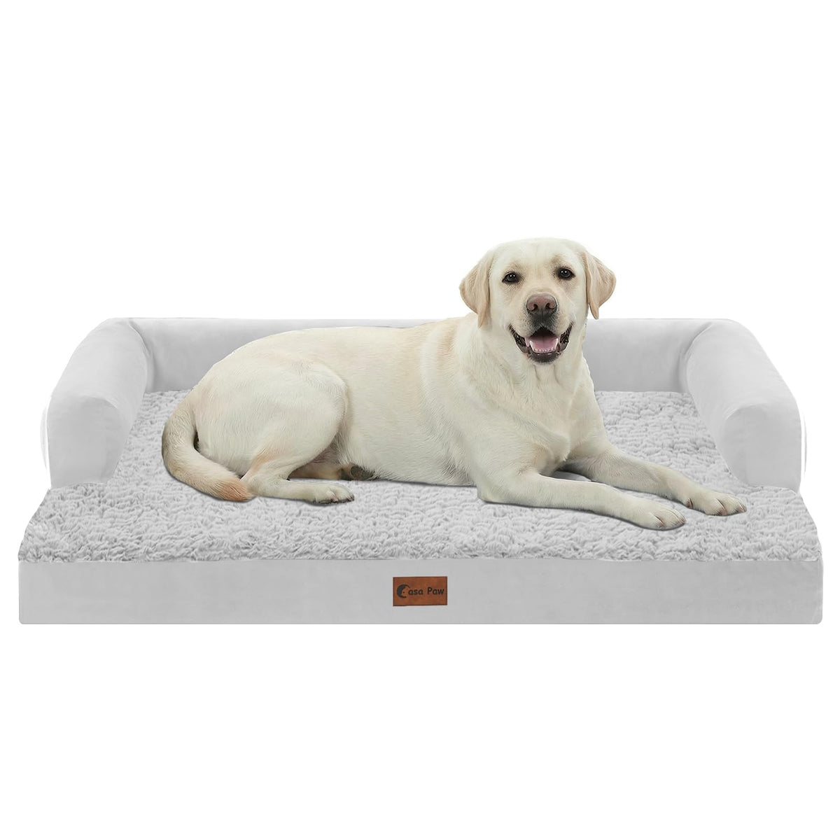 Casa Paw Orthopedic Washable Dog Bed for Extra Large Dogs, 45x35in, Grey