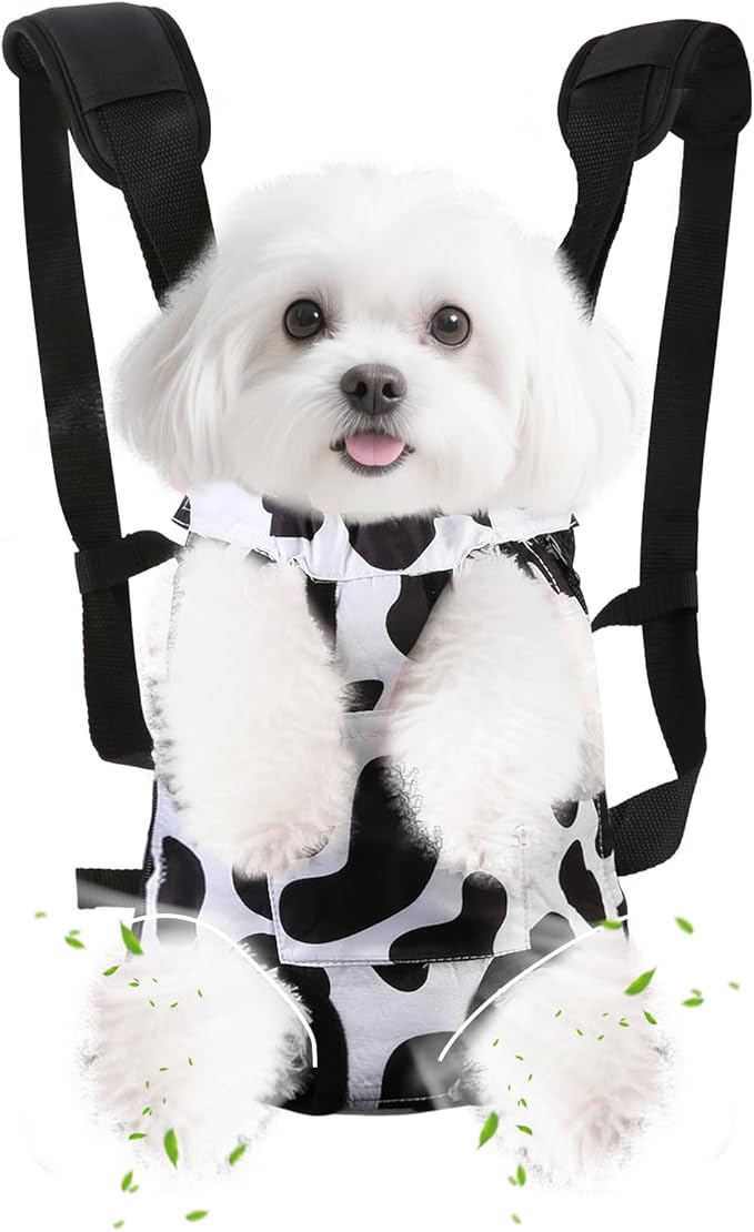 Pet Front Carrier for Small Dogs & Cats, Breathable Legs-Out Riding Carrier for Cycling, Walking & Outdoor Travel, Adjustable Hands-Free Pet Carrier Backpack